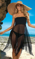 Черна плажна рокля Omena от фина мрежа